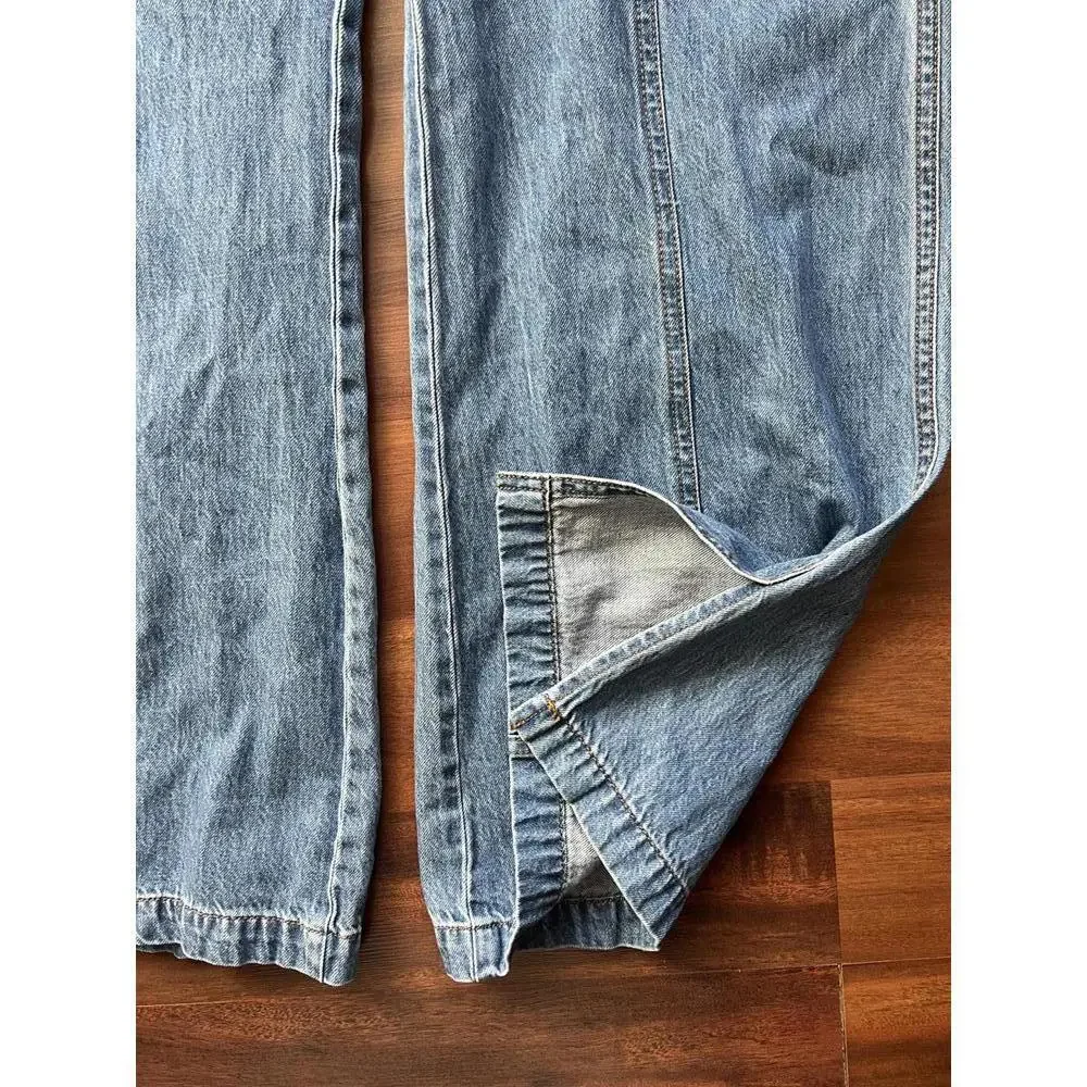 Madewell High Rise Wide Leg Jeans Size 31 Front Seam Denim 12" Rise - Picture 4 of 5